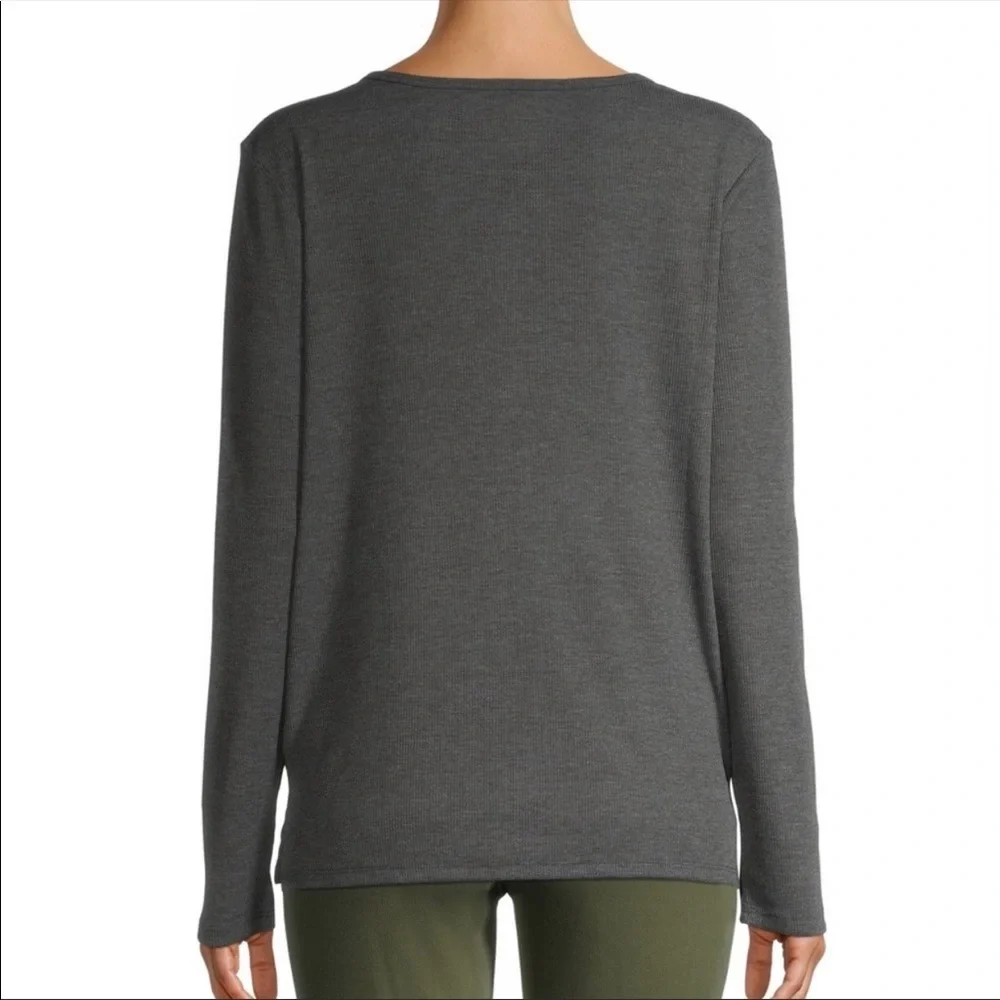 Maternity Women's Long Sleeve Henley T-Shirt - Picture 3 of 6